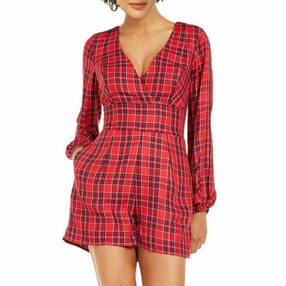 NWOT Plaid romper